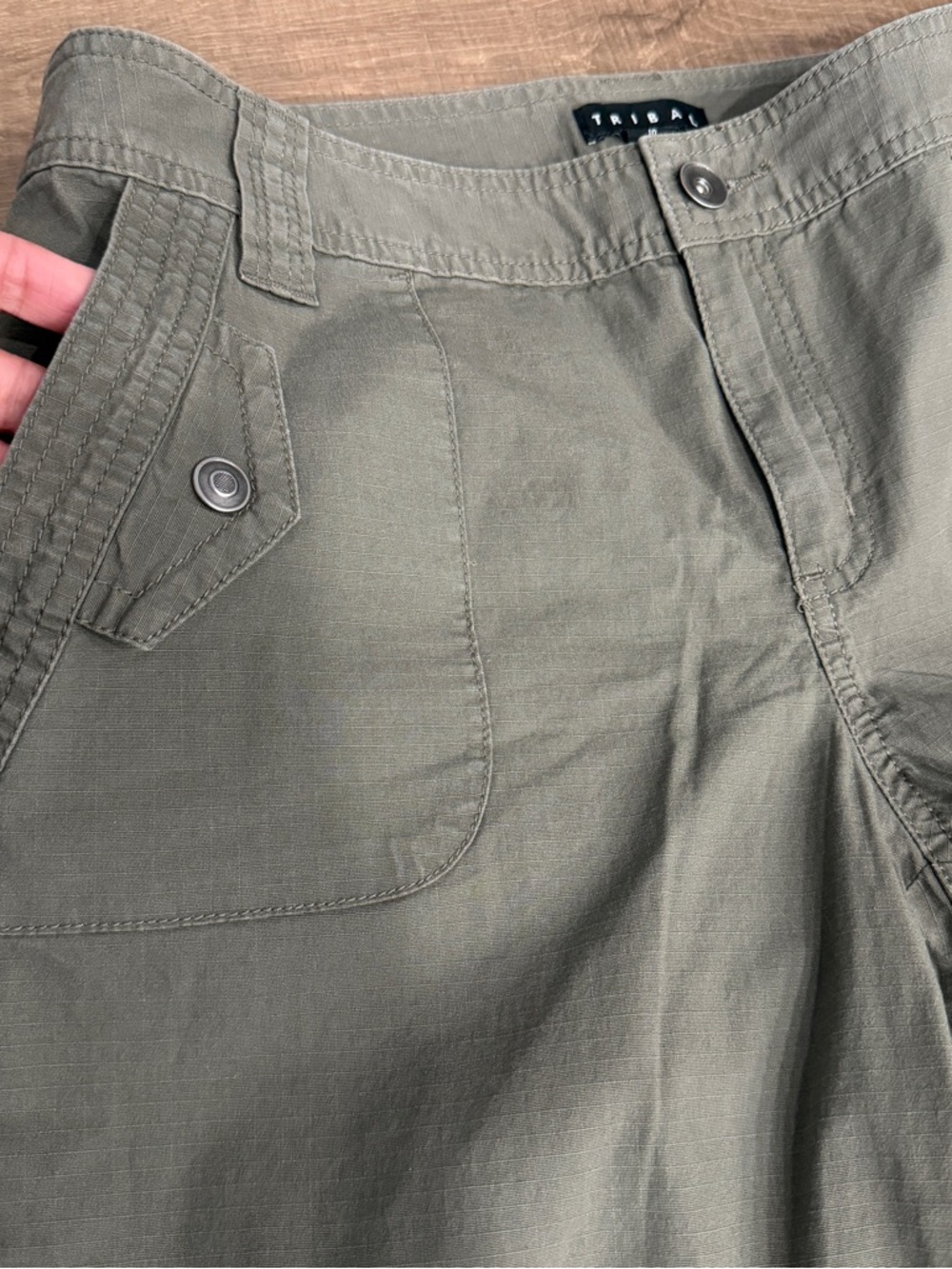 Tribal Women Olive Green Capris Pants Size 10 Cotton Zip Style 867430-253 NEW - Picture 5 of 12